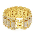 Hip-Hop Diamond-Studded Wide Alloy Men's Bracelet