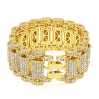 Hip-Hop Diamond-Studded Wide Alloy Men's Bracelet