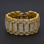 Hip-Hop Diamond-Studded Wide Alloy Men's Bracelet