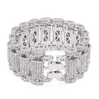 Hip-Hop Diamond-Studded Wide Alloy Men's Bracelet