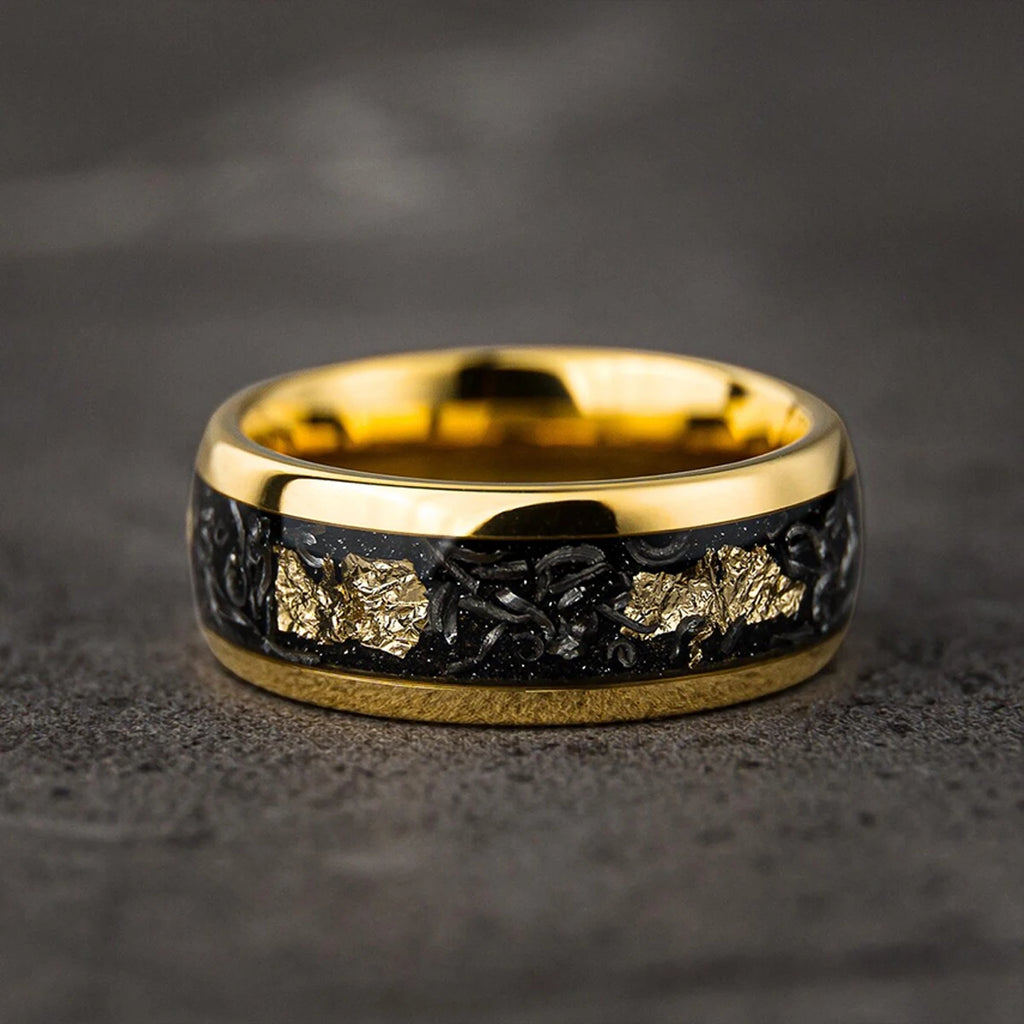 8MM Meteorite tungsten ring for man fashion jewelr