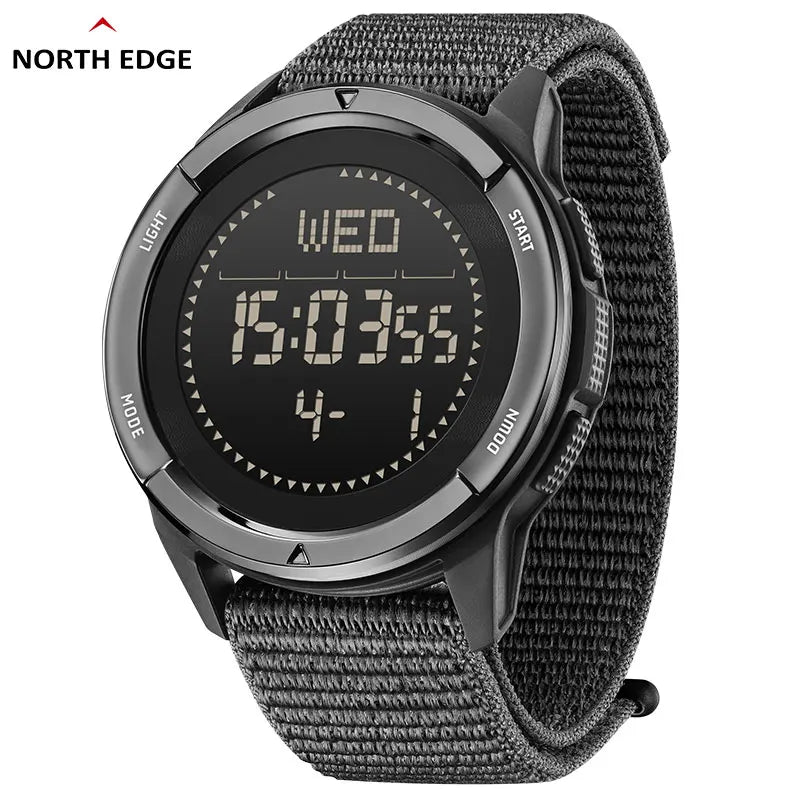 NORTH EDGE ALPS Men's Digital Carbon fiber Watch Shock - Black Strap