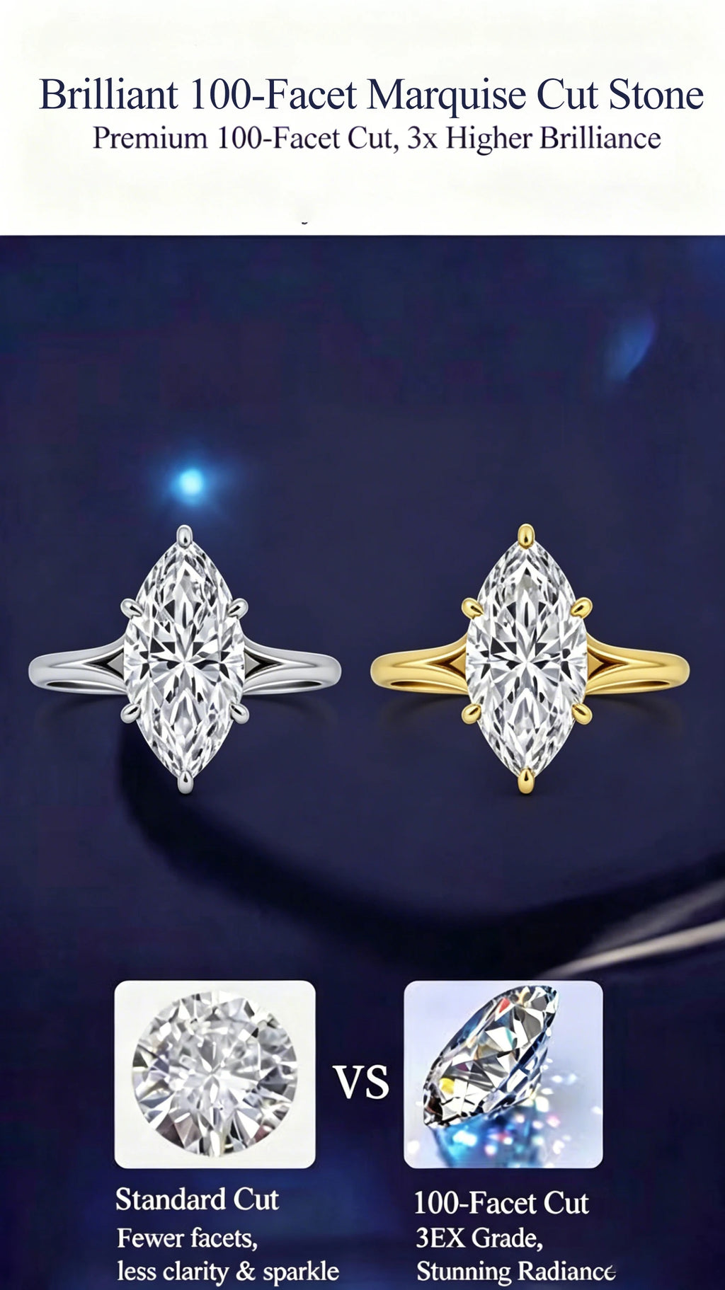 Moissanite Ring silver 925 sterling gold plated