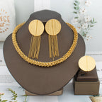 dubai jewelry set for women ring earrings set.