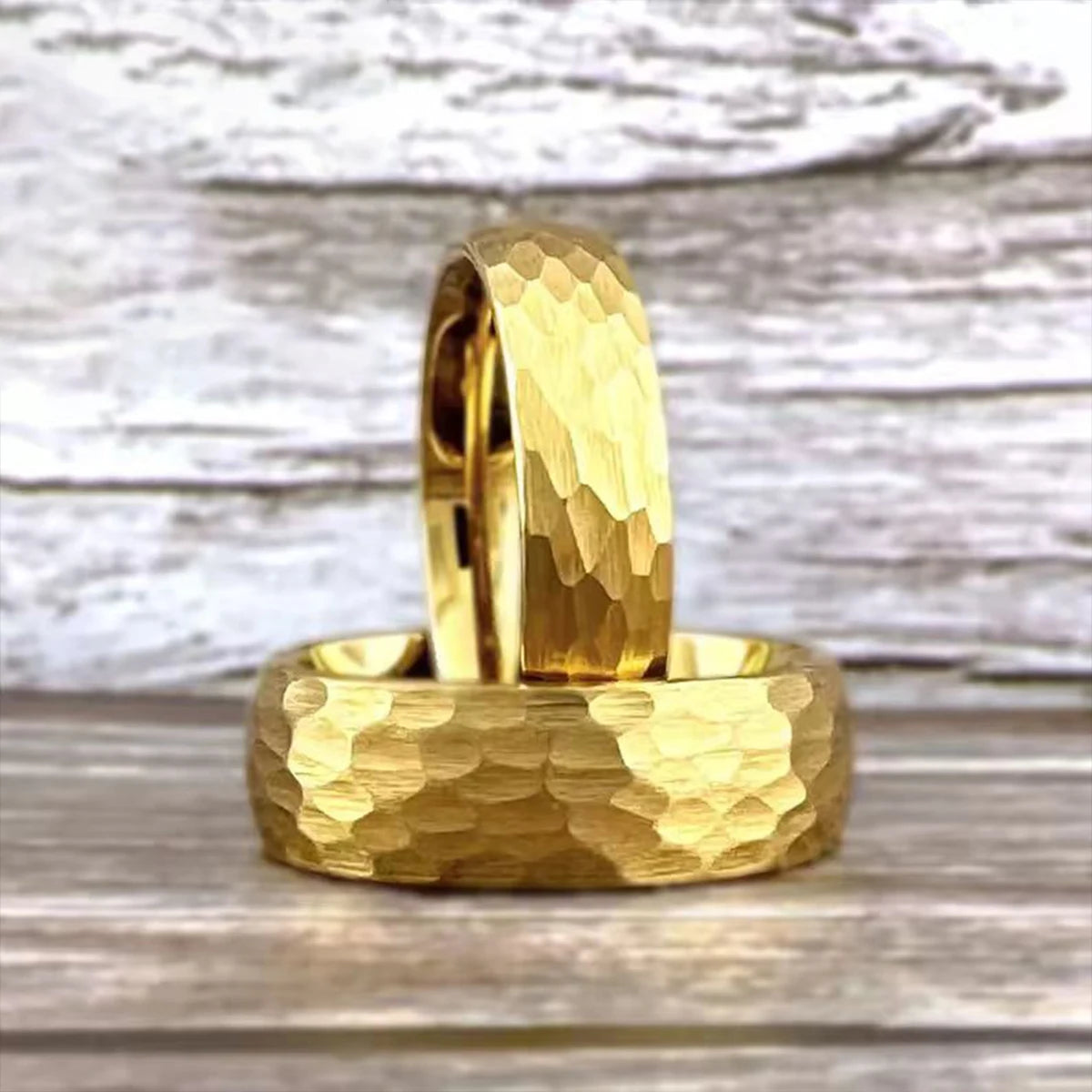8MM/6MM Gold Color Tungsten Carbide Ring Fashion