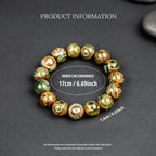 14mm Natural Stone Agate Beaded Bracelet Handmade.