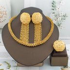 dubai jewelry set for women ring earrings set.