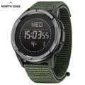 NORTH EDGE ALPS Men's Digital Carbon fiber Watch Shock - Green Strap