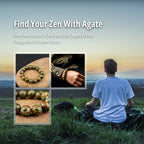 14mm Natural Stone Agate Beaded Bracelet Handmade.