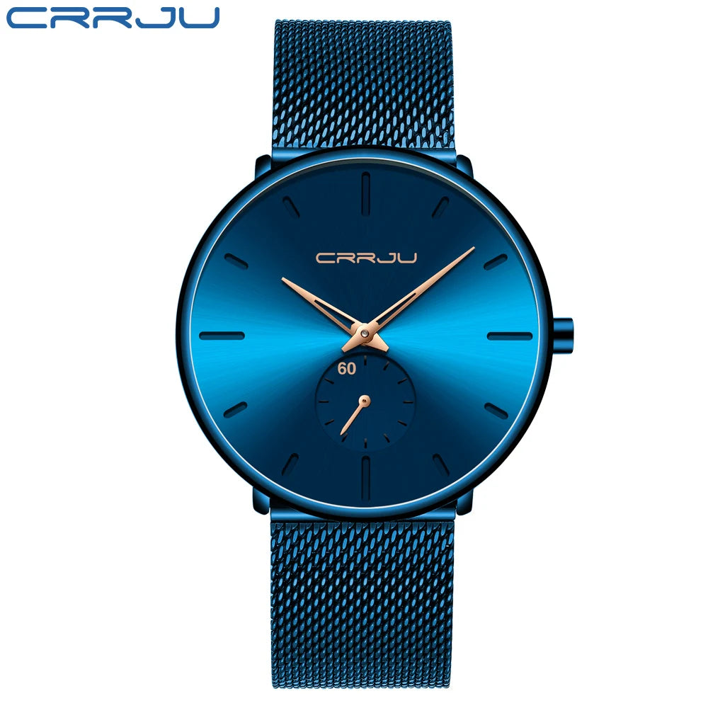 CRRJU New Watches Mens 2019 Man Fashion Simple - Blue Rose