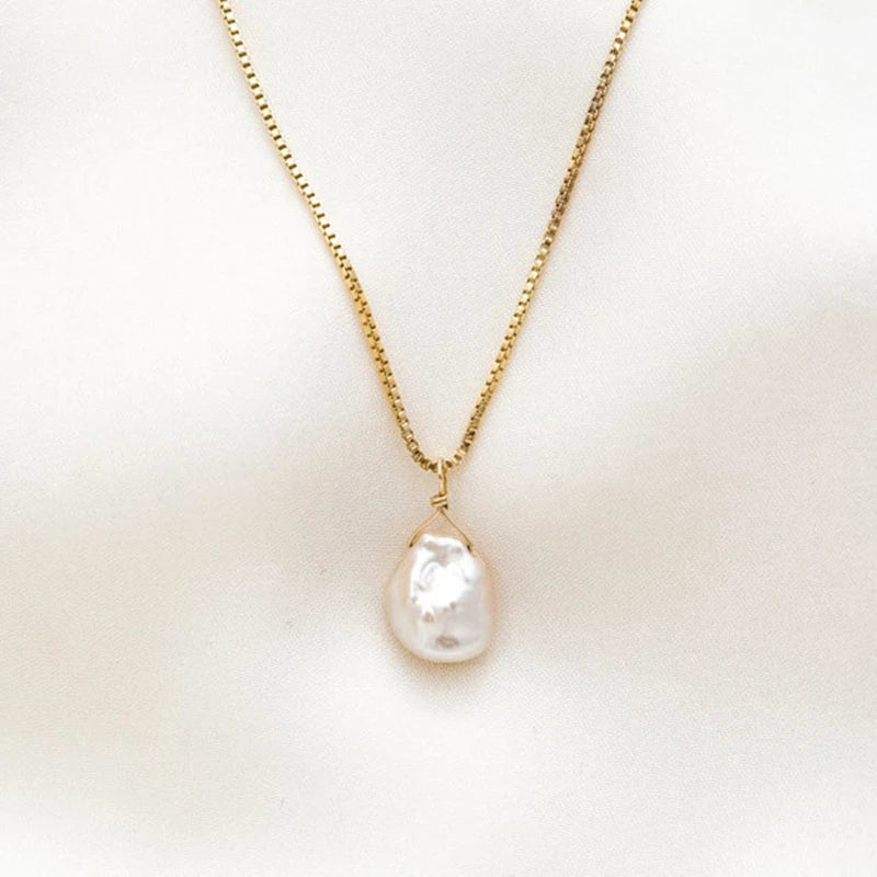 Natural Baroque Pearl Necklace Handmade Jewelry