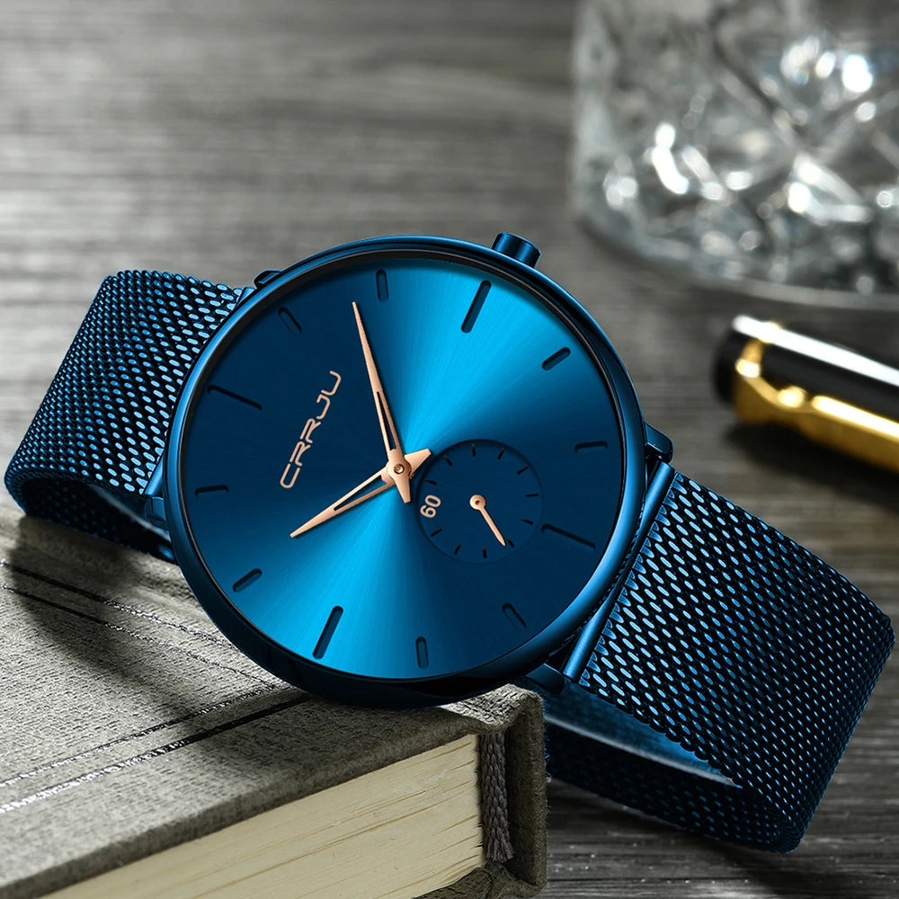 CRRJU New Watches Mens 2019 Man Fashion Simple