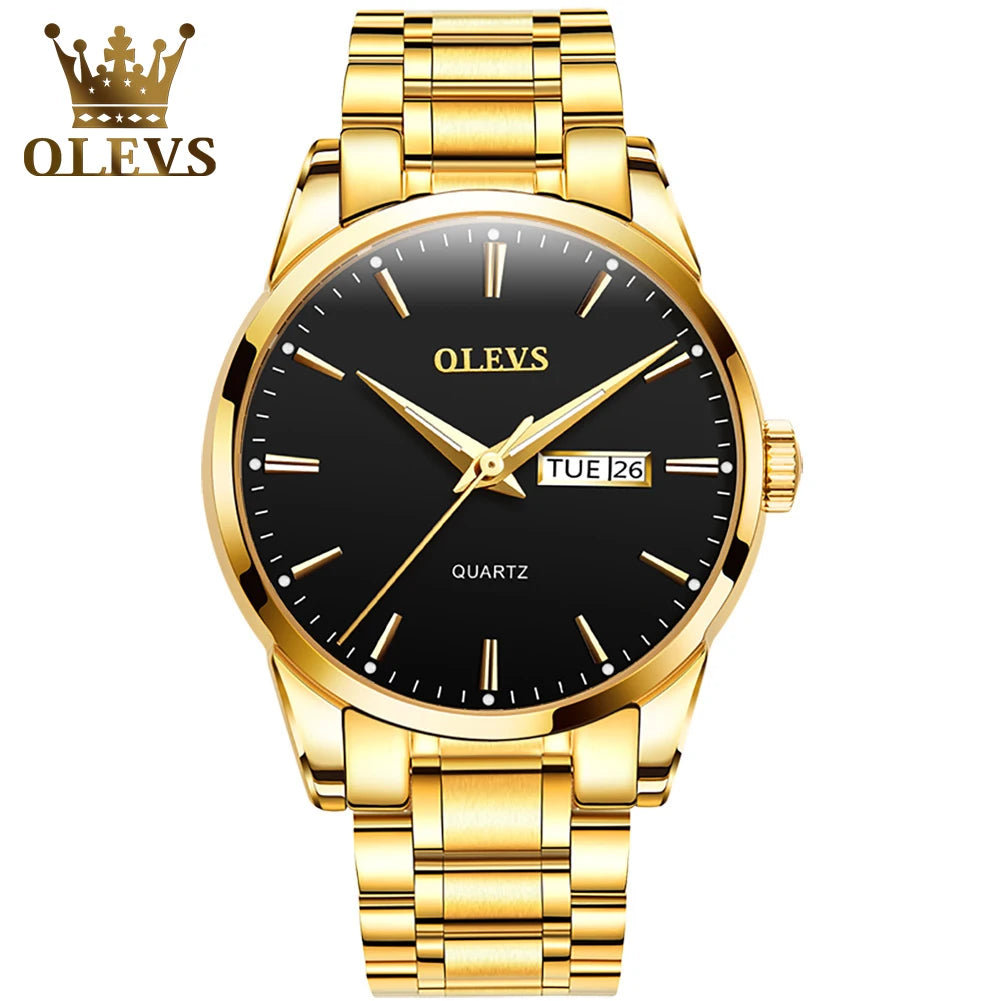 OLEVS Men Watches Waterproof Stainless Steel Quartz