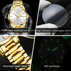 OLEVS Men Watches Waterproof Stainless Steel Quartz