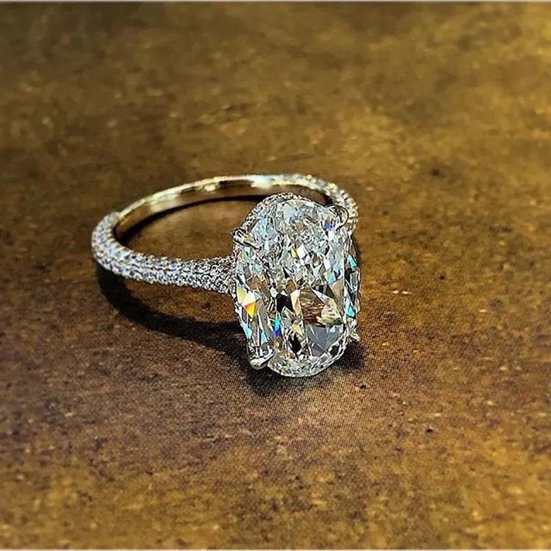Solitaire Oval 4ct Lab Diamond cz Ring 100% Original - 5, 6, 7, 8, 9, 10