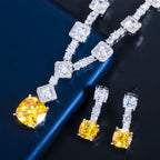 ThreeGraces Elegant Yellow CZ Crystal Silver