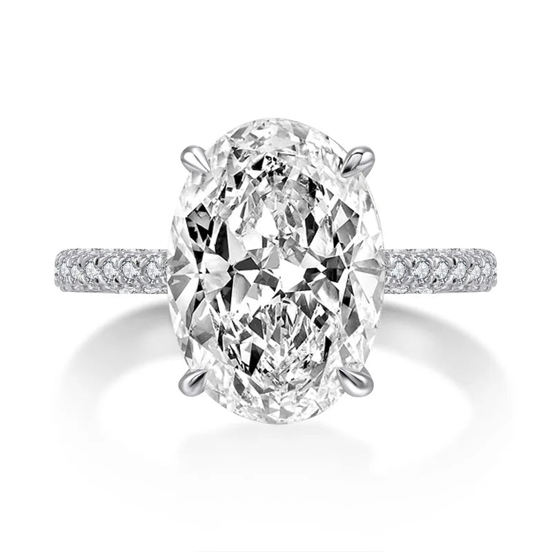 Solitaire Oval 4ct Lab Diamond cz Ring 100% Original