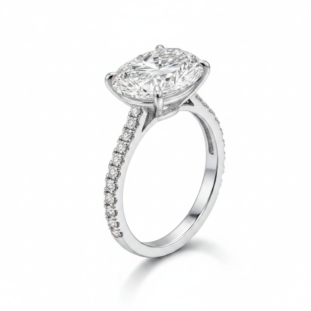 Solitaire Oval 4ct Lab Diamond cz Ring 100% Original