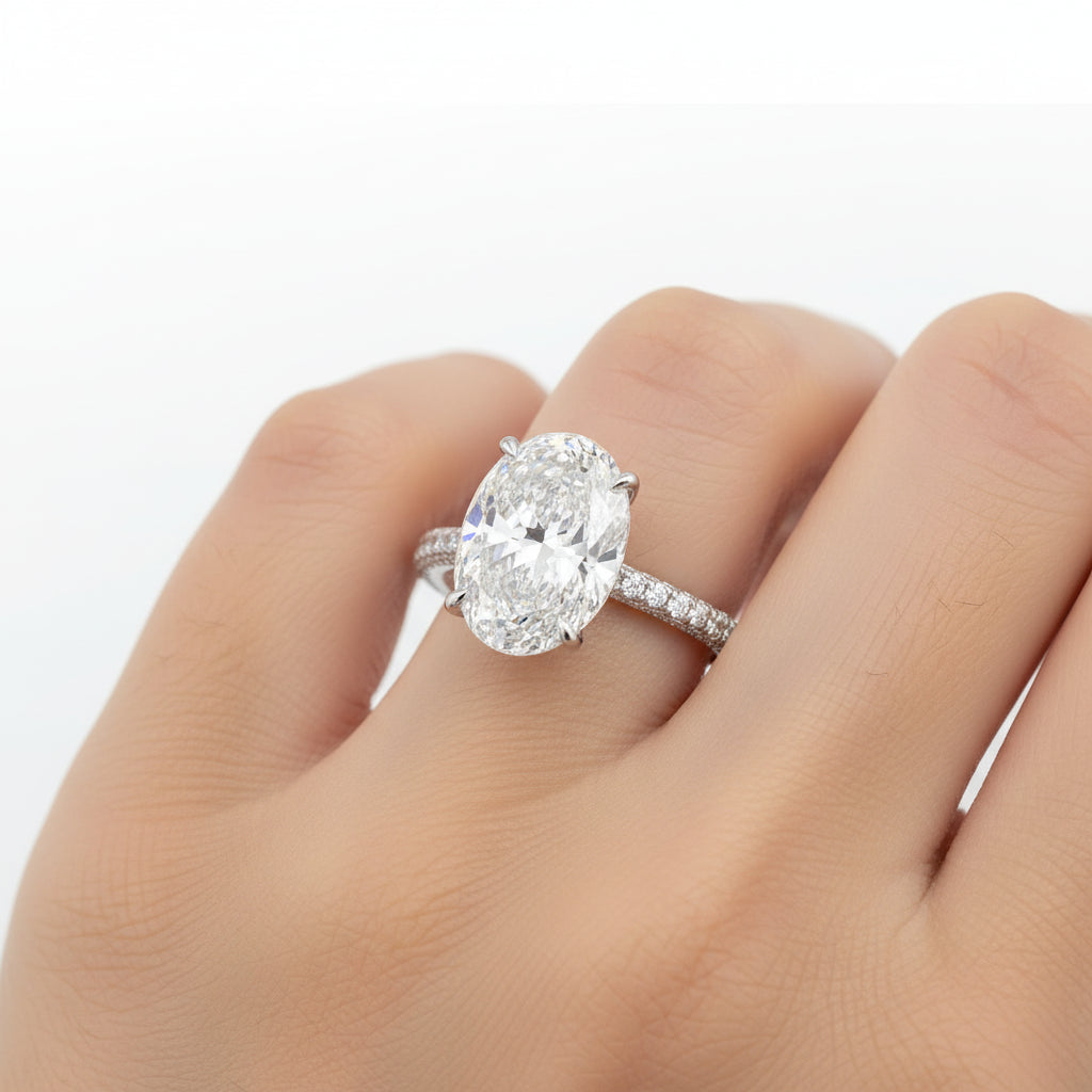 Solitaire Oval 4ct Lab Diamond cz Ring 100% Original