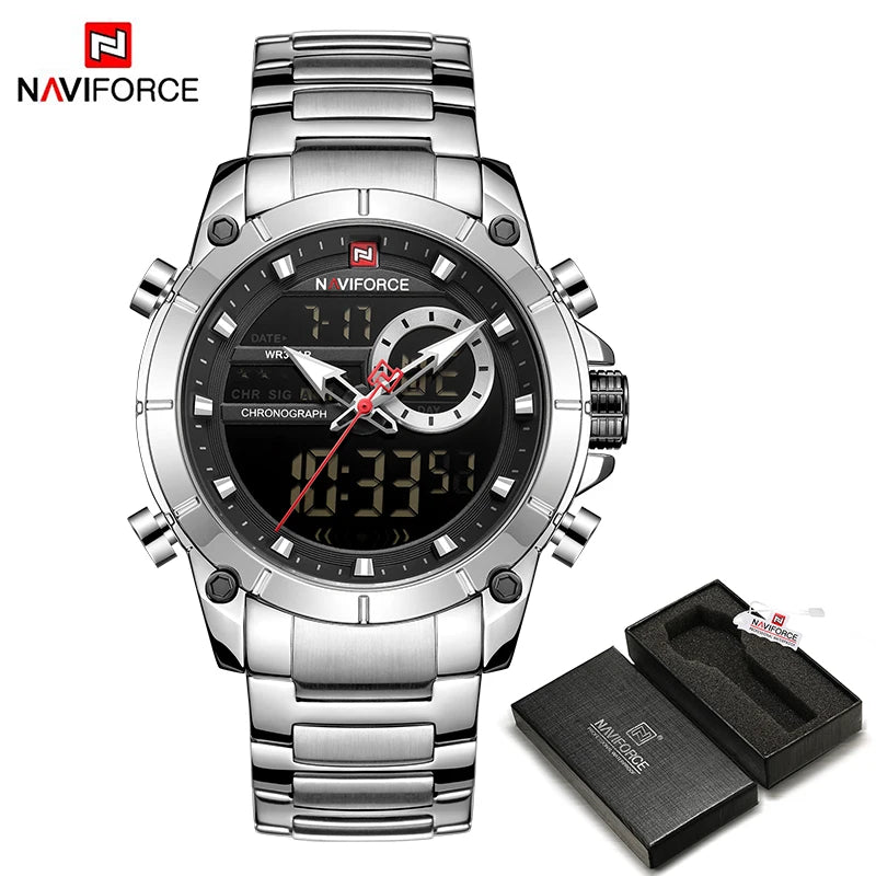 NAVIFORCE 9163 Luxury Original Sport Wrist Watch For - SB BOX