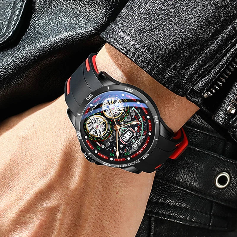 Ailang Men's Double Tourbillon Skeleton Automatic