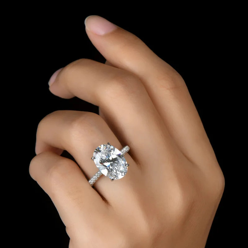 Solitaire Oval 4ct Lab Diamond cz Ring 100% Original