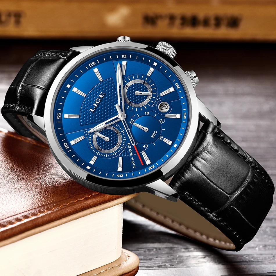 Lige Mens Watches Luxury Waterproof Sport Man