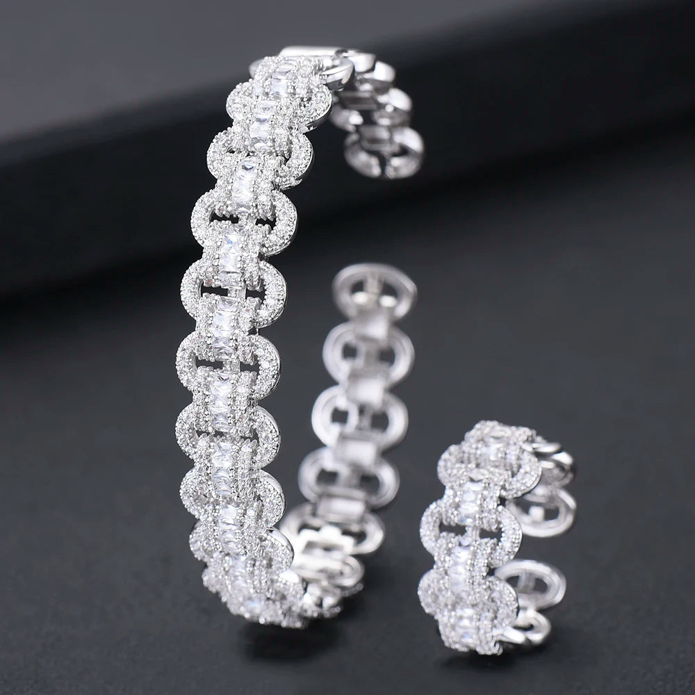 GODKI Luxury African Bangle Ring Sets Fashion