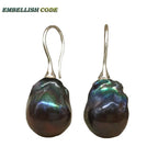 baroque pearl flame ball style hook dangle earring - Default Title