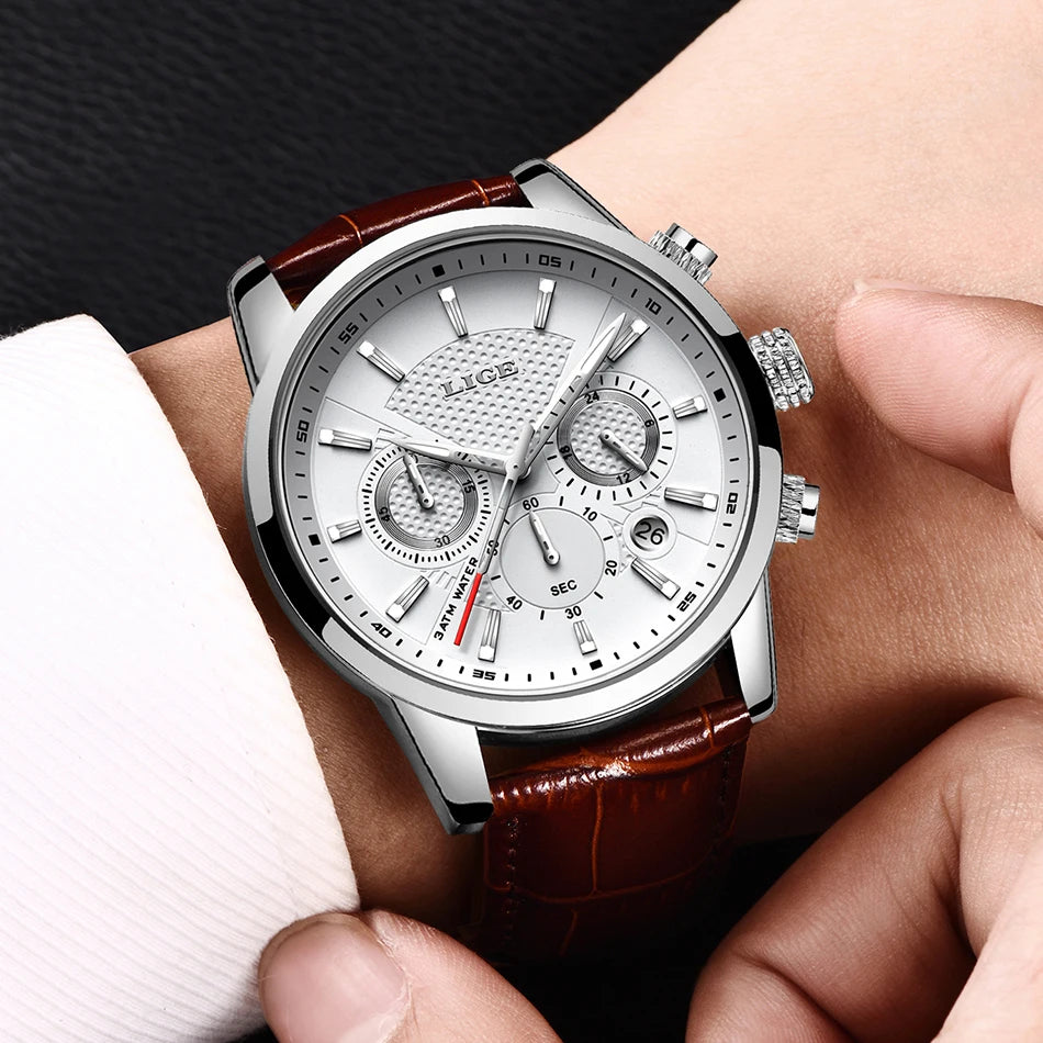 Lige Mens Watches Luxury Waterproof Sport Man