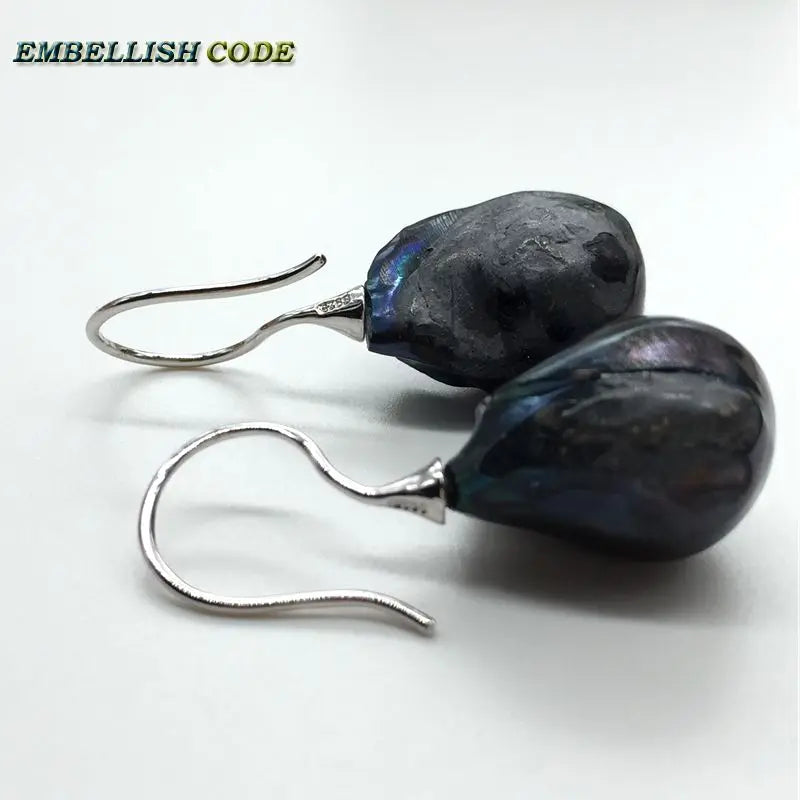baroque pearl flame ball style hook dangle earring