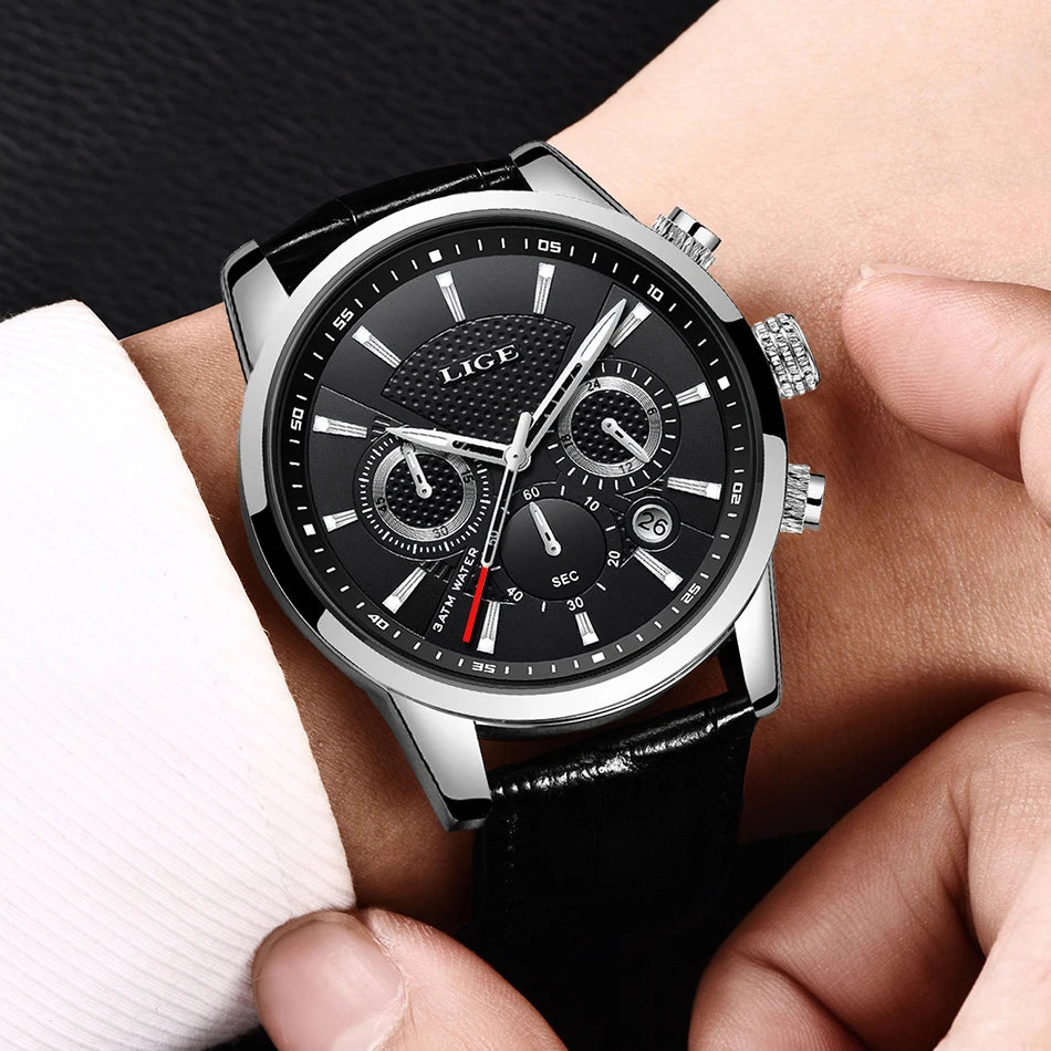 Lige Mens Watches Luxury Waterproof Sport Man