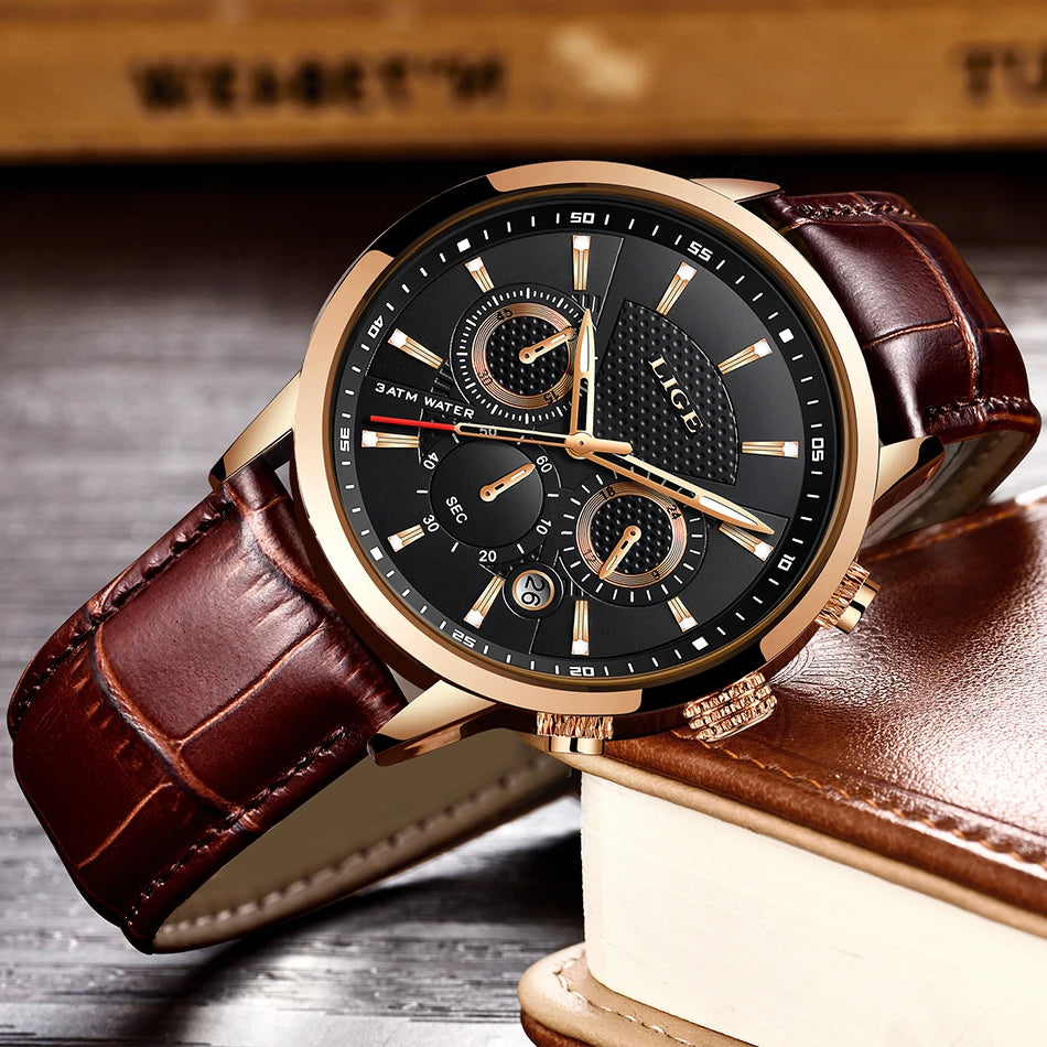 Lige Mens Watches Luxury Waterproof Sport Man
