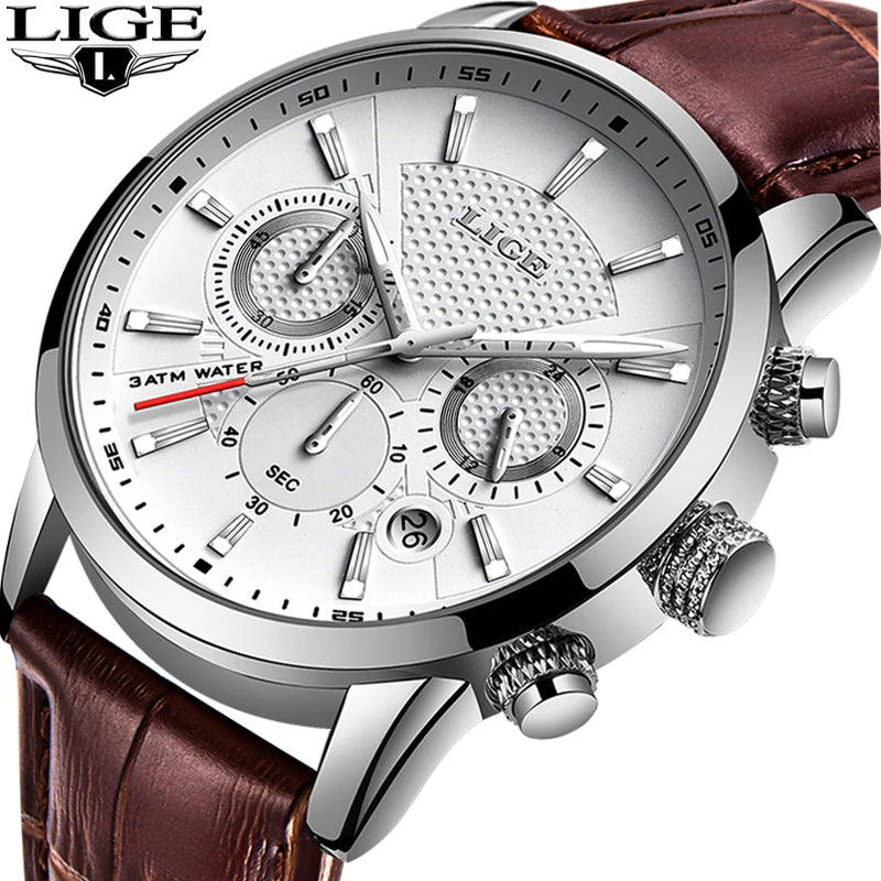Lige Mens Watches Luxury Waterproof Sport Man