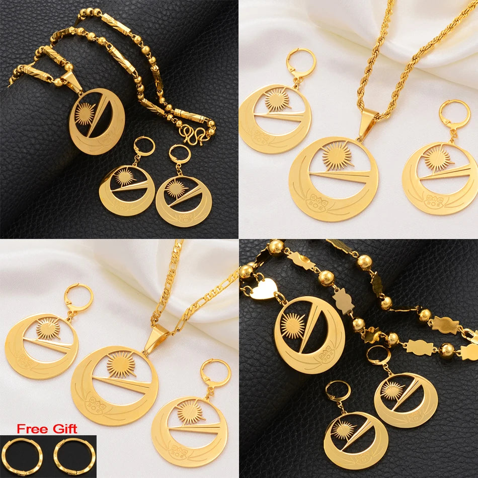 Anniyo Marshallese Flag Necklaces Earrings