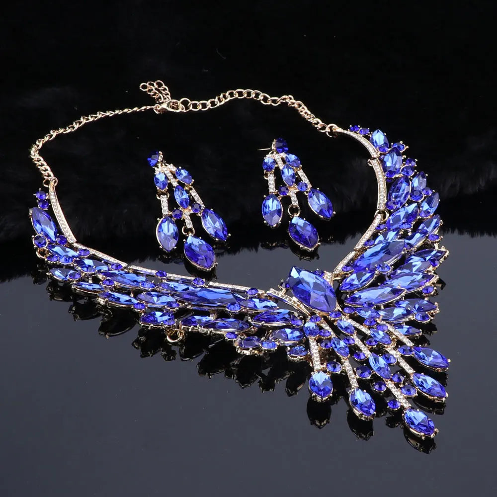 Crystal Bridal Jewelry Sets Wedding Party Costume.