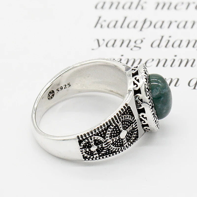 Real 925 Sterling Silver Men Ring Setting Oval