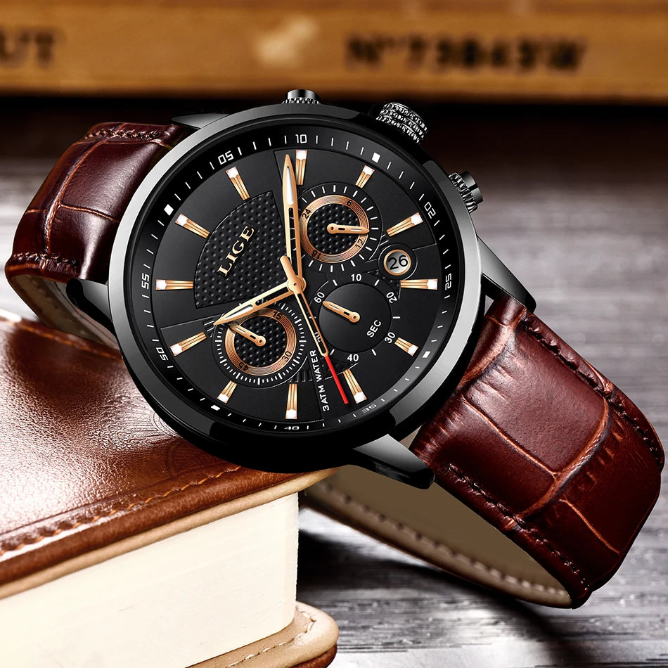 Lige Mens Watches Luxury Waterproof Sport Man