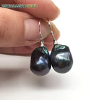 baroque pearl flame ball style hook dangle earring