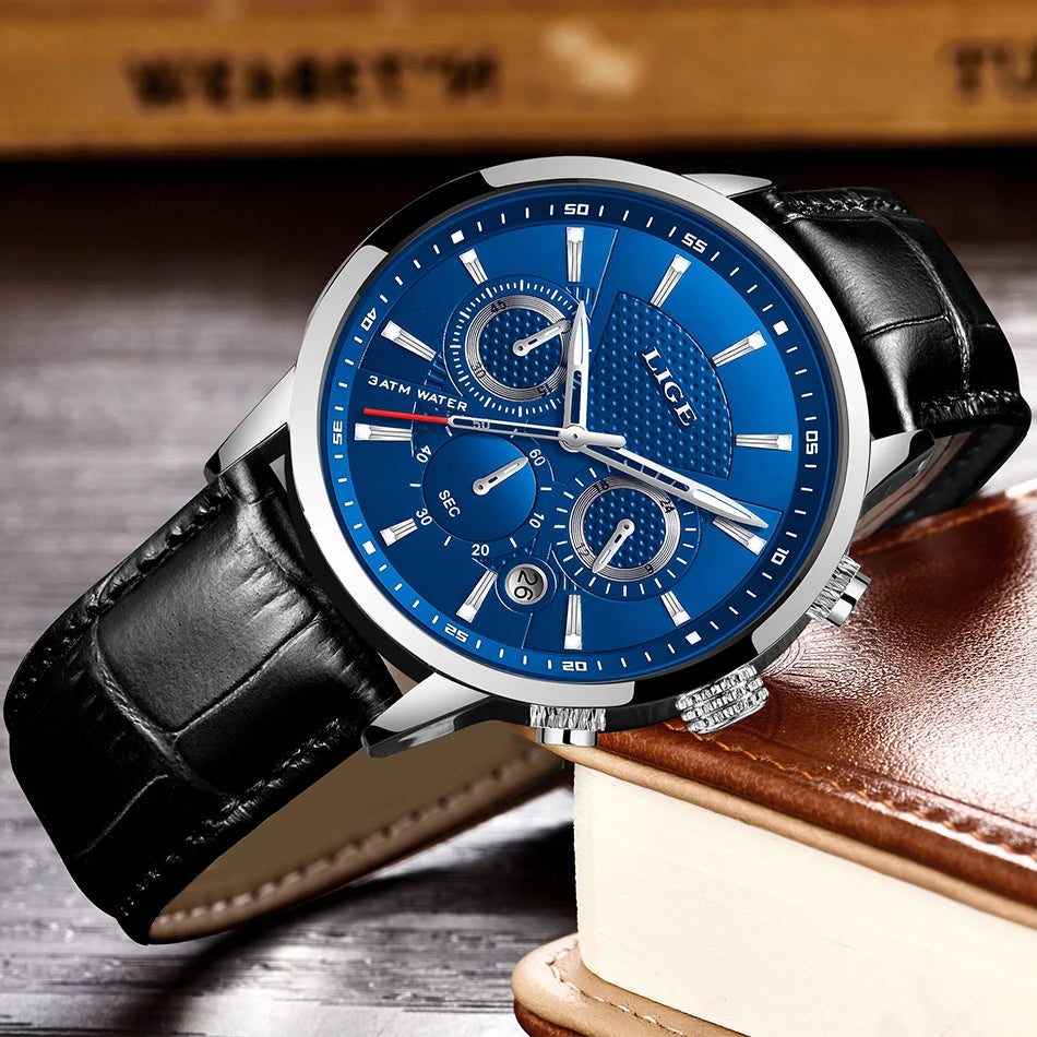 Lige Mens Watches Luxury Waterproof Sport Man