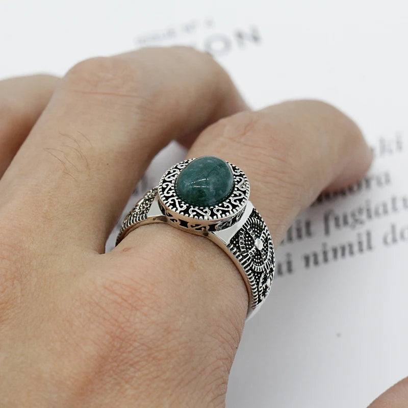 Real 925 Sterling Silver Men Ring Setting Oval