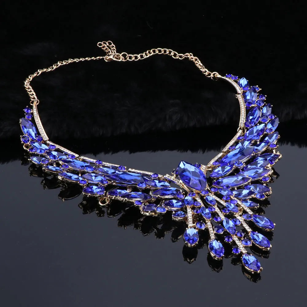 Crystal Bridal Jewelry Sets Wedding Party Costume.