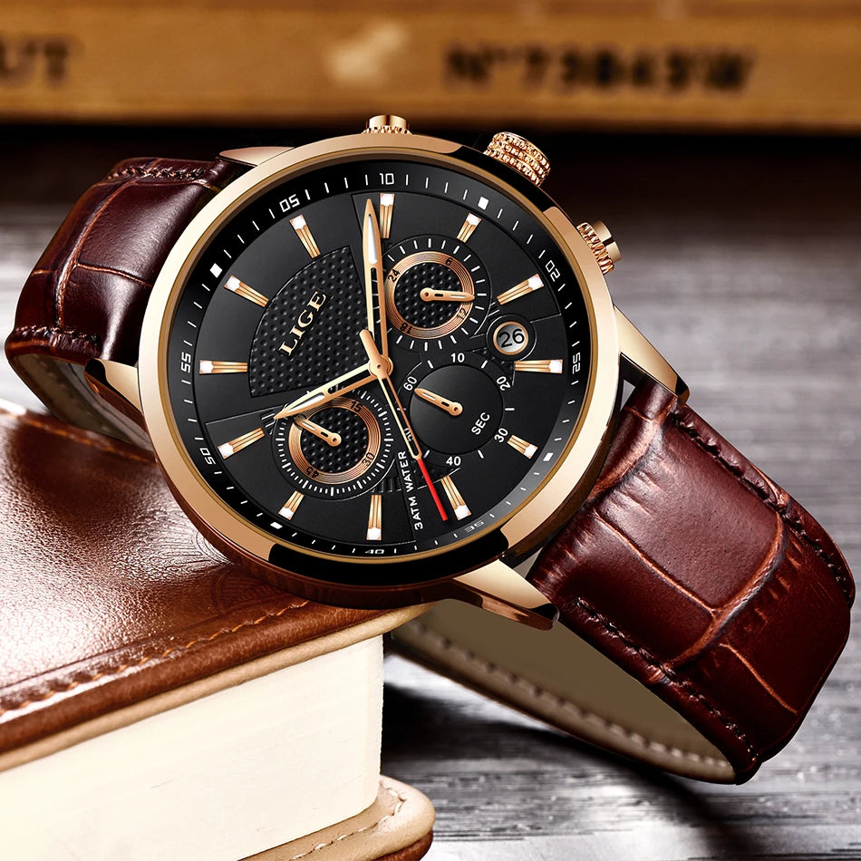 Lige Mens Watches Luxury Waterproof Sport Man