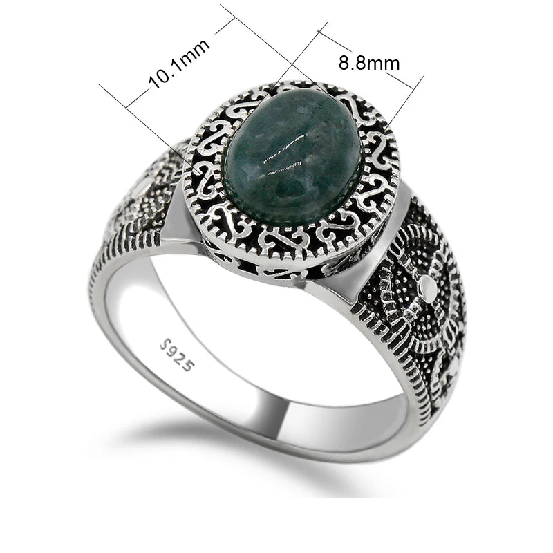 Real 925 Sterling Silver Men Ring Setting Oval