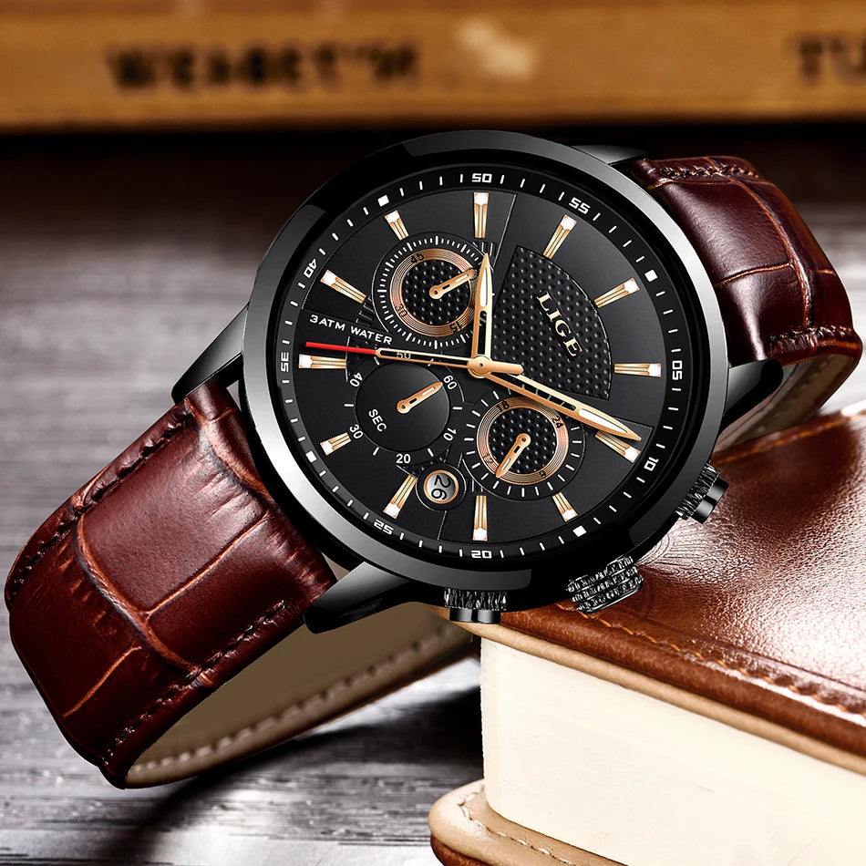 Lige Mens Watches Luxury Waterproof Sport Man