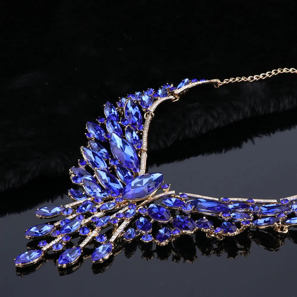 Crystal Bridal Jewelry Sets Wedding Party Costume.
