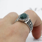 Echter 925er Sterlingsilber Herrenringfassung Oval