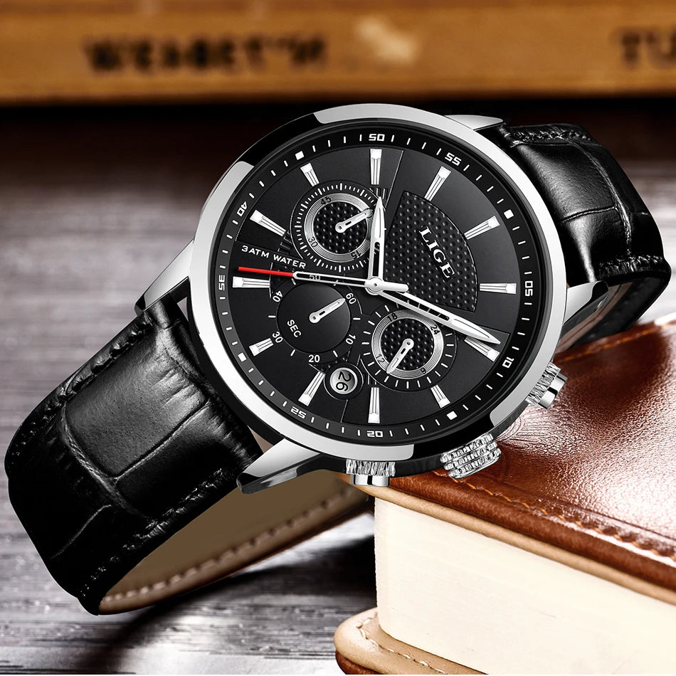 Lige Mens Watches Luxury Waterproof Sport Man