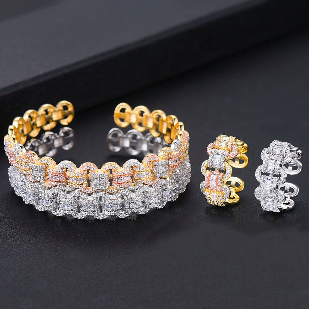 GODKI Luxury African Bangle Ring Sets Fashion
