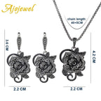 Ajojewel Rose Fleur en Strass Cristal Noir